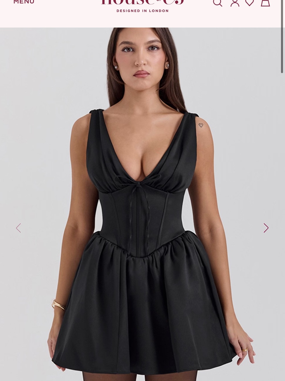 House of CB Black Draped Corset Mini Dress